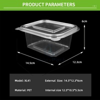 Boîte d'emballage carrée transparente pour plats à emporter, idéale pour salades, charcuterie et aliments frais