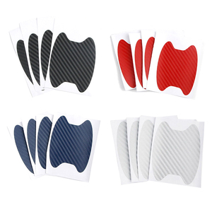 MESOROCK 4 pièces universel 3D fibre de carbone poignée de porte de <span class=keywords><strong>voiture</strong></span> peinture anti-rayures autocollant Auto poignée de porte tasses coussin de protection - Product Image 3