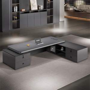 Conjunto de Escritorio Ejecutivo con Gabinete de Almacenamiento, Diseño Moderno y Minimalista, Mesa Grande para CEO, Muebles de Oficina, Acabado Pintado Resistente a las Manchas - Product Image 4