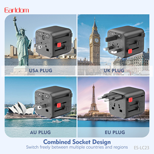 Earldom 2500W Max All in One design Worldwide Travel Charger Multi Plug <b>Adapter</b> Universal Travel <b>Adapter</b> with USB and Type-C - Product Image 2