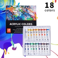 Ensemble de peinture acrylique 12 ml - Peinture pour gribouillage et peinture à la main pour enfants - Fournitures artistiques - Ensemble de tubes souples DIY