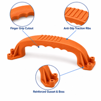 Poignée de transport pour boîte à outils, moulée en forme d'arche avec découpes ergonomiques pour les doigts, service de moulage par injection d'accessoires d'outils personnalisés en PP+GF20