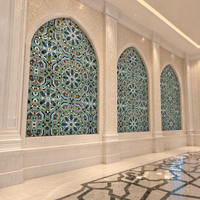 Mosaïque murale en verre artisanale de la série Mosquée, design moderne, idéale pour les salons, cuisines et salles de bain intérieures