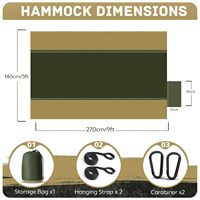 Hamac de camping pliable en nylon 210D avec logo personnalisé pour la randonnée et les activités de plein air