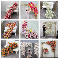Camino de Mesa de Flores de Seda, Camino de Mesa de Flores de Eucalipto, Camino de Mesa de Flores Artificiales, Rosas, Hortensias, Decoración para Bodas, Hoteles, Restaurantes, Juego de Mesa