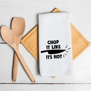 Queen Of The Kitchen Let's Cook Funny Sublimation Microfiber Waffle Tea Towel Christmas Gift
