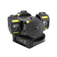 Projecteur LED DMX512 à quatre têtes en aluminium pour KTV, clubs, salles de diffusion en direct, avec effets laser rotatifs et stroboscopiques, 110-240V
