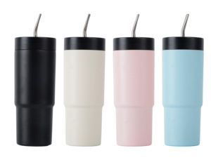 Tazza da tè per auto 23oz, nuova, colorata, a tripla funzione, a doppio strato in acciaio inossidabile 304 sottovuoto, con beccuccio e due coperchi, per esterni - Product Image 5