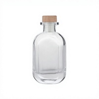 Bocal à parfum élégant en verre incurvé, vide, diffuseur d'arômes avec bouchon en liège pour spa de luxe et huiles essentielles 350 ml