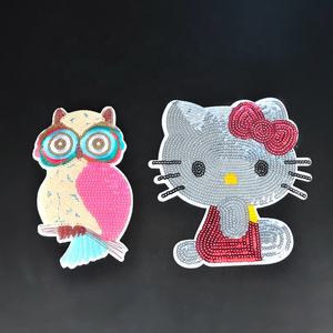 Готовые к отправке маленькие MQ кошки сова дизайн на заказ железные вышивки блестки нашивки железо на вышитые патчи животных - Product Image 1