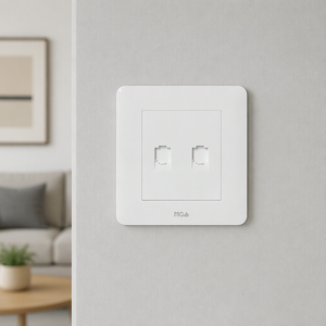 Nuovo Design alla Moda e Semplice: Presa Telefonica Doppia RJ11 Adatta per Pareti Domestiche e Ambienti Professionali - Product Image 1