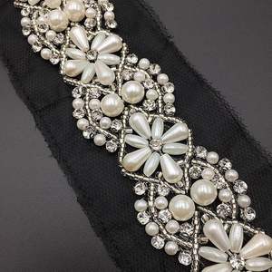 Offres directes inde perles de cristal ethniques faites à la main broderie strass dentelle passementerie pour vêtements vestes dentelle ethnique Premium - Product Image 2