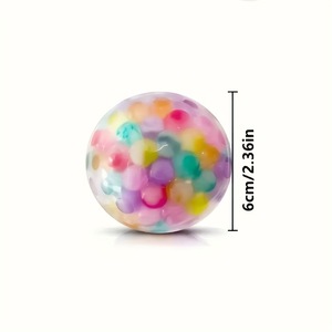 Pelota Antiestrés para Niños, Pelota de Ventilación con Cuentas con Patrón 6.0 y Cuentas de Colores, Juguete Sensorial Blandito para Apretar - Product Image 5