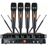 Microphone sans fil BHA Y-6004 à 4 canaux True Diversity, portée 500 m, 4 micros-casques UHF, montage en rack pour scène, église, performance en direct