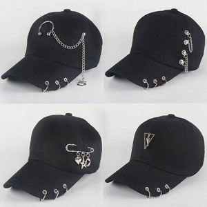 Gorras de Béisbol Personalizadas al por Mayor de Alta Calidad con Cadena Metálica Única, Gorras de Béisbol DIY con Cadena - Product Image 1