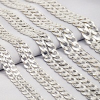 Chaîne cubaine en argent sterling 925 véritable, vente en gros, collier à maillons fins très prisé