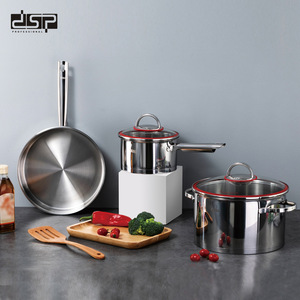 DSP Dansong Stainless Steel Frying Pan 304mm Induction Compatible Kitchen Cookware Set For Gas And Electric <b>Stoves</b> - Product Image 2
