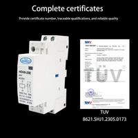Contactor Modular Miniatura HANDELE HDH8-25E, 1 Polo, 25A/20A/16A, 24V CA/CC, Aislamiento de 500V, 50/60Hz, Montaje en Riel DIN, Uso AC-7a/7b