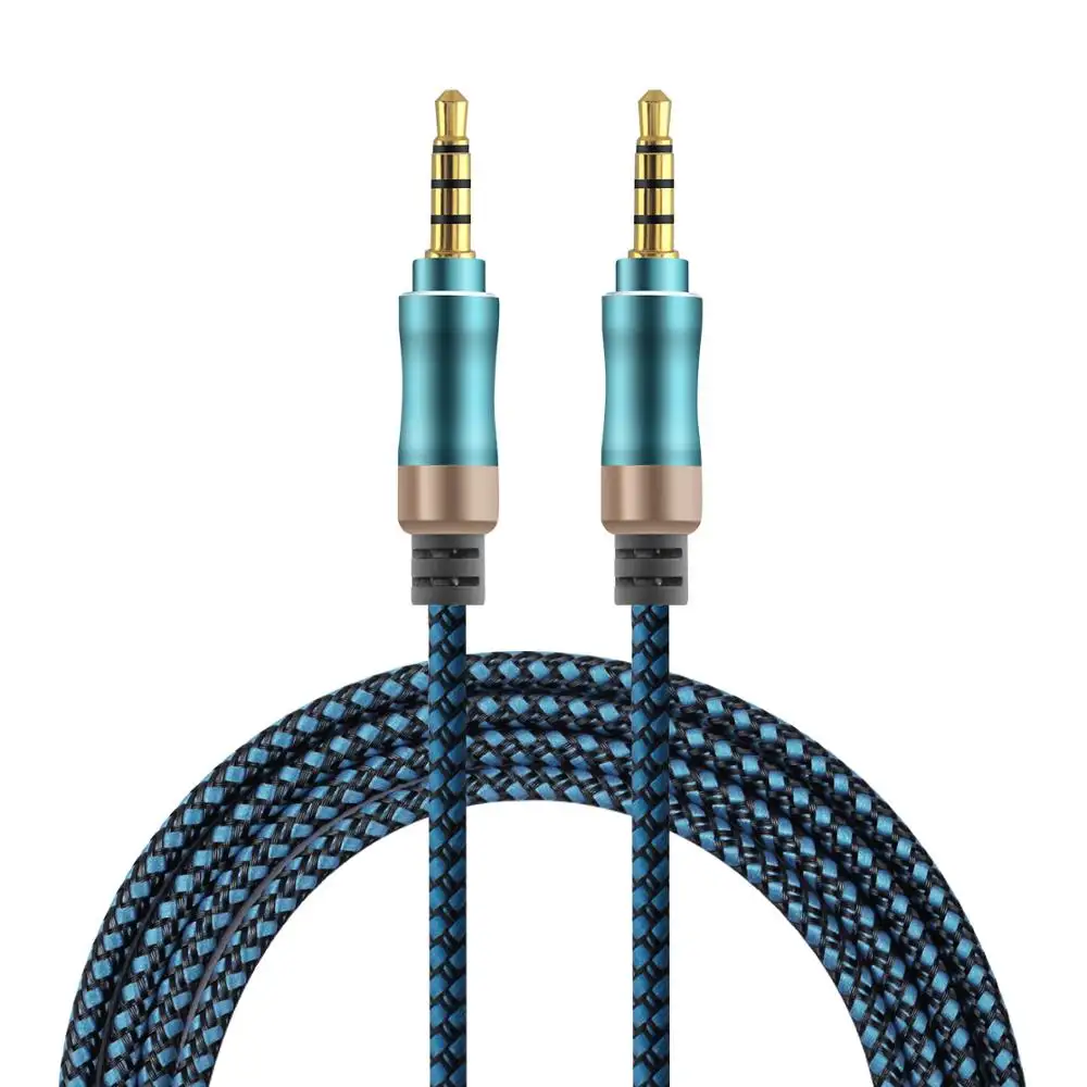 3.5 mm Nylon Braided Jack Audio Cable 3.5mm Male to Male Stereo Auxiliary Cord for iPhone Speaker