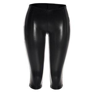 Viviblook Y26PT103 New Women Casual Tight Pants Solid Color Low Waist Tight <b>Elastic</b> Waist Cropped Pants for Ladies - Product Image 6