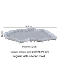 Grand plateau de géode irrégulière 303x223x20mm moules en silicone résine époxy pour bricolage résine artisanat cristal décoration plaque outils de gâteau