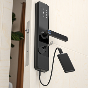 <span class=keywords><strong>Serrure</strong></span> de <span class=keywords><strong>porte</strong></span> intelligente à empreintes digitales TTlock, <span class=keywords><strong>serrure</strong></span> de <span class=keywords><strong>porte</strong></span> numérique sans clé avec poignée pour les portes en bois <span class=keywords><strong>d</strong></span>'appartement - Product Image 1