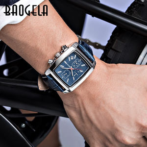 นาฬิกาข้อมือผู้ชาย <span class=keywords><strong>Baogela</strong></span> 22607 แบบดรอปชิป OEM สายหนังแท้ ดีไซน์สวยงาม กันน้ำ พร้อมโครโนมิเตอร์ มีสินค้าในสต็อก เหมาะสำหรับธุรกิจ - Product Image 5