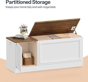 Propre usine meubles de maison boîte de rangement de jouets en bois <span class=keywords><strong>coffre</strong></span> à jouets <span class=keywords><strong>blanc</strong></span> avec charnière de sécurité salon <span class=keywords><strong>et</strong></span> banc de rangement - Product Image 5