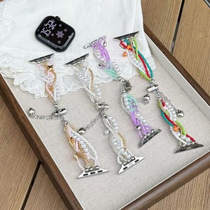 Correa de Reloj de Perlas de Lujo para Reloj Inteligente de 38-49 mm, Estilo Joyería, Cadena para Mujer, Regalo - Product Image 2