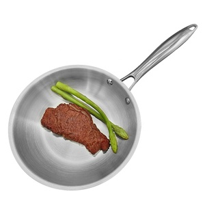 Utensilios de cocina comerciales Sartén de acero inoxidable pulido de <span class=keywords><strong>3</strong></span> capas Sartén sin tapa - Product Image 2