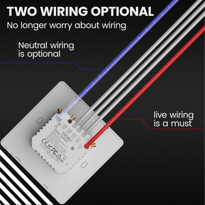 MOES New Star Ring Series L'interrupteur à bouton-poussoir Tuya Smart ZigBee3.0 prend en charge le fil sous tension unique ou le fil neutre et sous tension - Product Image 3
