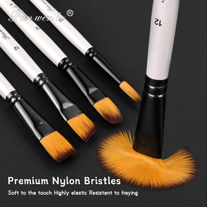 Panwenbo – Lot de 12 pinceaux professionnels en nylon pour peinture artistique, aquarelle, acrylique et huile – Kit de pinceaux pour artistes - Product Image 4