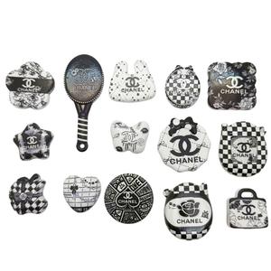 Perles plates en acrylique plaquées UV imprimées pour le style, pendentif en forme de batte de baseball à double cœur, accessoires de bricolage - Product Image 5