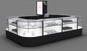 Bestyle thân thiện với môi <span class=keywords><strong>LED</strong></span> chiếu sáng trang sức hiển thị kiosk với kính trở lại cho trung tâm mua sắm - Product Image 3