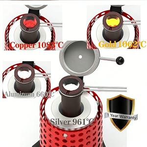 תנור התכה מתכתי בתדר ביניים בטמפרטורה גבוהה בגודל קטן - לזהב, כסף, נחושת, אלומיניום, מתכות ויציקה - Product Image 6