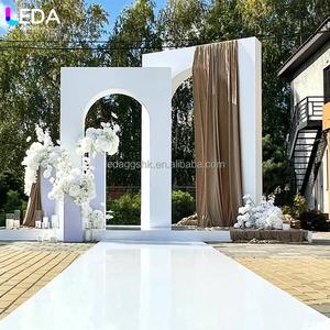 ชุดฉากหลังอะคริลิคสีขาวทรงสี่เหลี่ยมโค้งสำหรับงานแต่งงาน LEDA Modern Professional Classic Party Event Supplies - Product Image 1