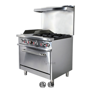 Eagle 6-Burner bếp gas nấu ăn chạy đa chức năng thương mại công nghiệp nhà hàng nhà bếp sử dụng với đôi Lò nướng <span class=keywords><strong>ETL</strong></span> phê duyệt - Product Image 3