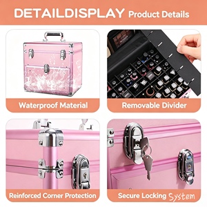 Estuche de Almacenamiento de Maquillaje Portátil Multifuncional de Gran Capacidad, Estuche Cosmético Plegable de Moda - Product Image 5