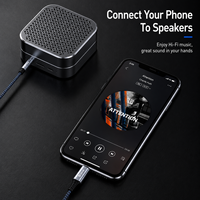 Câble audio Biaze iPhone L 3,5 mm HiFi AUX avec puce intégrée, tressé en nylon, 1,2 m pour autoradio, haut-parleur, casque et microphone
