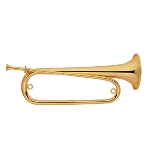 Seasound High Quality Gold Bugle Trumpet JYBU601 BB Tone Factory Cheap Brass Body with Lacquer Gold Lacquer Surface Students