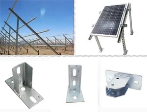 Supports solaires photovoltaïques à deux/trois/quatre trous, base en acier galvanisé, support d'angle - Product Image 6