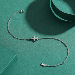 S925 Silver Arrow <b>Bracelet</b> With Crystal Rhinestones Minimalist Chain Link Women's Everyday Wear - Product Image 4
