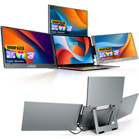 Écran d'extension d'ordinateur portable à triple écran de 15,6 pouces, écran portable USB-C pour MacBook, PC, jeux, multitâche, productivité professionnelle