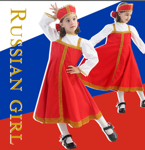 Ecoparty ruso niño niña traje Europa traje nacional fiesta de cumpleaños Drama escenario baile traje Rusia ropa tradicional - Product Image 5