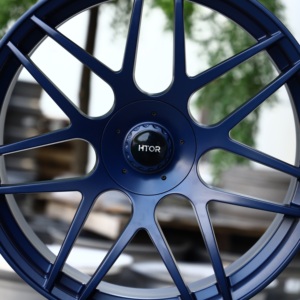 Jantes forgées HTOR 5x112 style FF10, maille 19x9.5 20x10.5, bleu mat, compatibles avec M3 M4 C63 RS5 RS7 Panamera Giulia Taycan G80 - Product Image 4