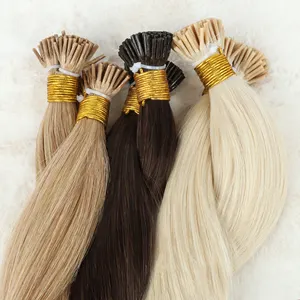 Hot sell Salon i tip hair extensions 100grams micro ring beads clip Keratin natural human hair from one donor