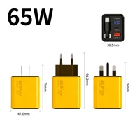 65W Universelles Digital-Display Wandladegerät mit Integriertem Verlängerungskabel Typ-C USB-Anschlüsse Galliumnitrid Schnellladegerät für Elektrogeräte