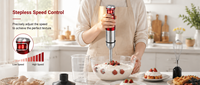 Mixeur Plongeant Silencieux Premium 1200W avec Moteur en Cuivre Pur, Vitesse Variable à Bouton Unique pour Soupes et Préparations Culinaires