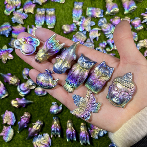 उपहार के लिए थोक प्राकृतिक लोक शिल्प हीलिंग स्टोन नक्काशीदार बिस्मथ क्रिस्टल नक्काशी मिनी पशु - Product Image 2