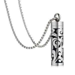 Collar de acero inoxidable 316L para aromaterapia, <span class=keywords><strong>difusor</strong></span> de <span class=keywords><strong>aceites</strong></span> <span class=keywords><strong>esenciales</strong></span>, colgante con cadena, joyería de bienestar aromático para mujer, venta al por mayor OEM - Product Image 4